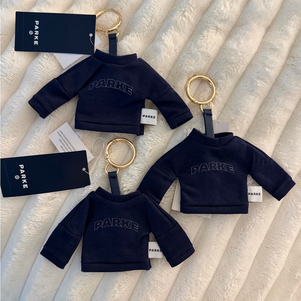 3 parke target bag charm keychain mini sweatshirt key chain